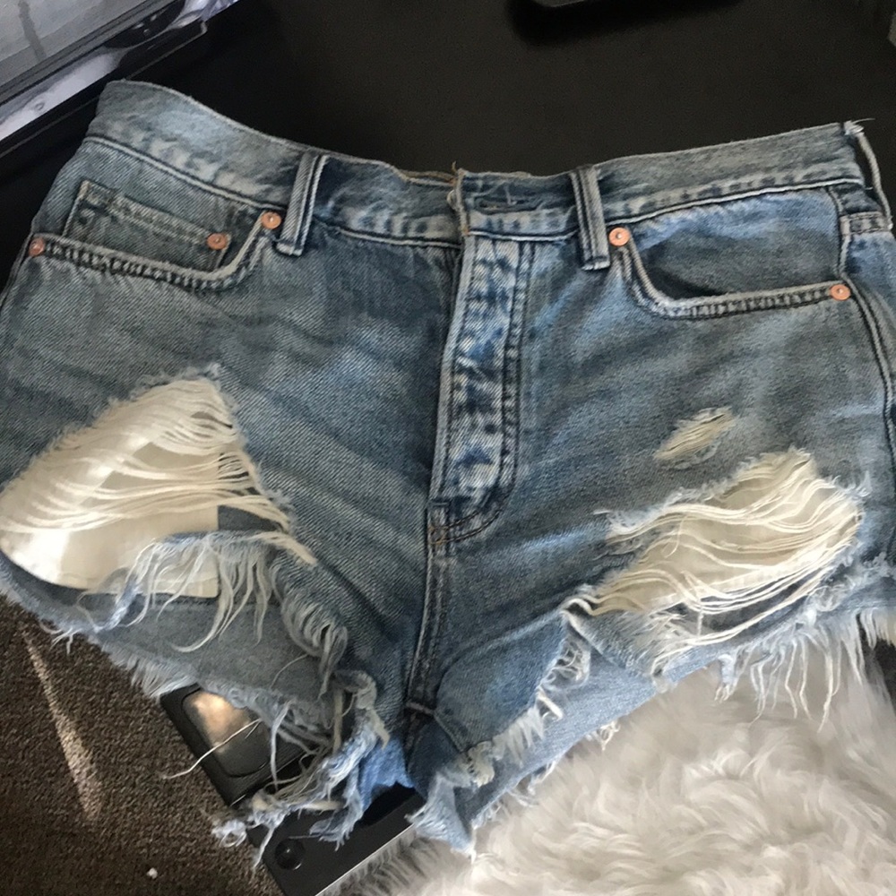 cute free people ripped denim shorts